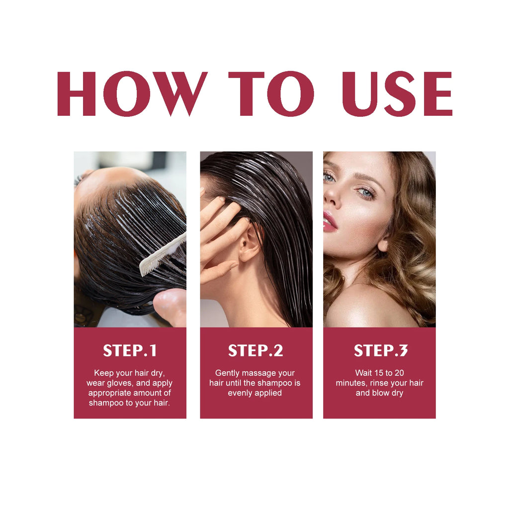 Eelhoe 3-in-1 Black Hair Dye Shampoo – Color & Repair 100ml