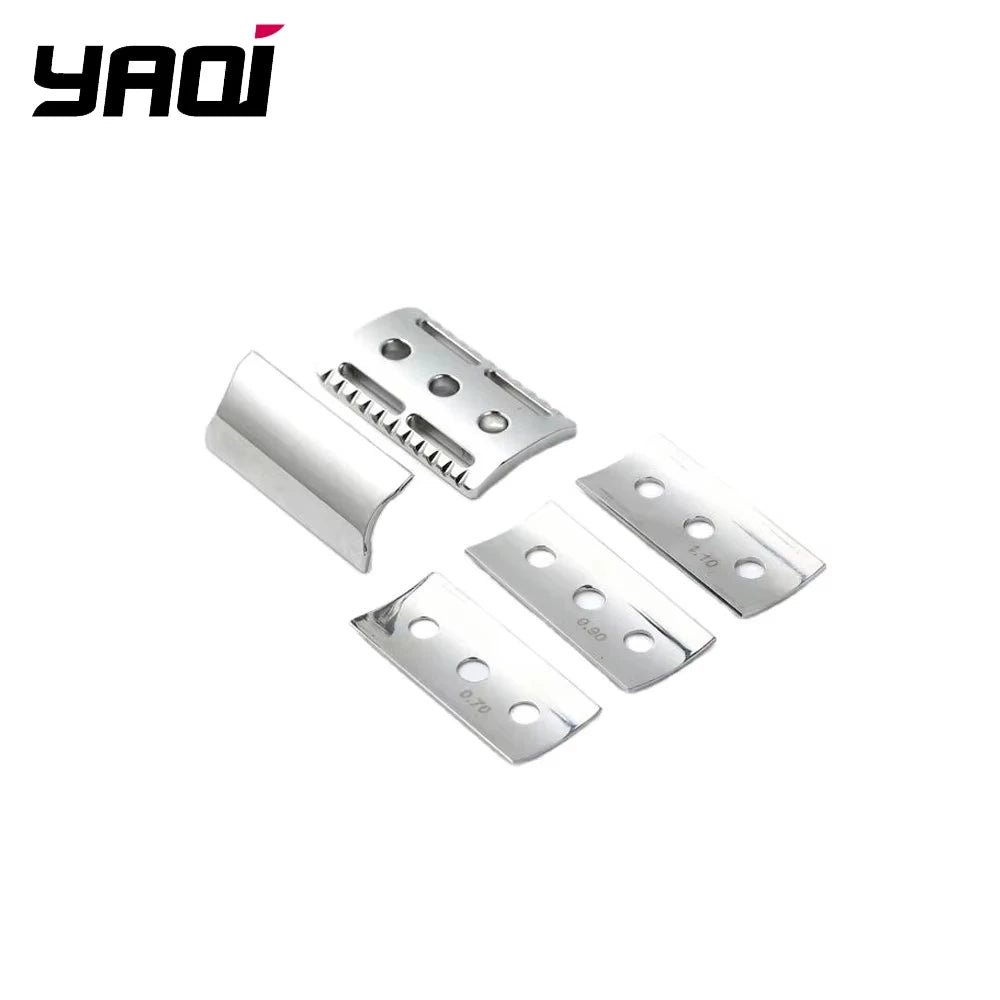 2026 New Arrival！YAQI Trifecta Adjustable 316 Stainless Steel Polished Safety Razor Head with Different Blade Gaps Oasis Select SRH055