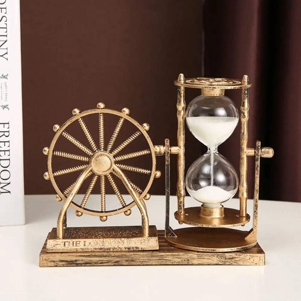 Creative Rotating Ferris Wheel Hourglass Plastic Vintage Sand Clock Timer Sand Glass Ferris Wheel Ornament Office Oasis Select