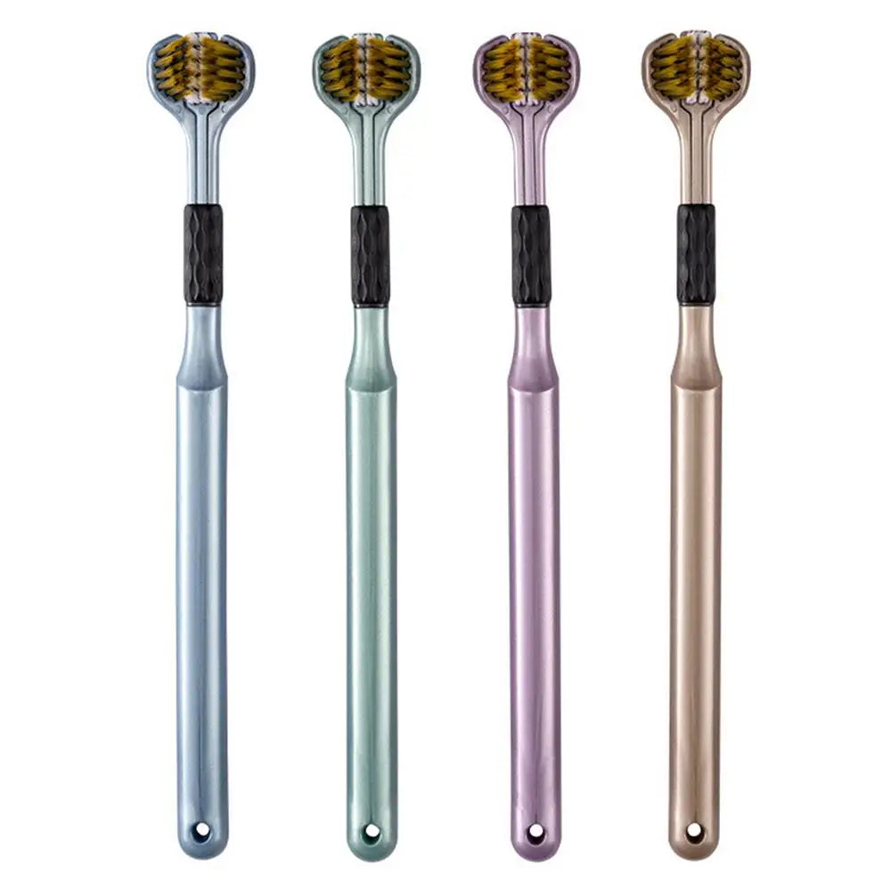 3-Sided Toothbrush Ergonomic Handle Soft Bristles Toothbrush Gentle Non-slip Sensory Manual Toothbrushes Cleaning Tooth Brushes Oasis Select 1pc Random Color
