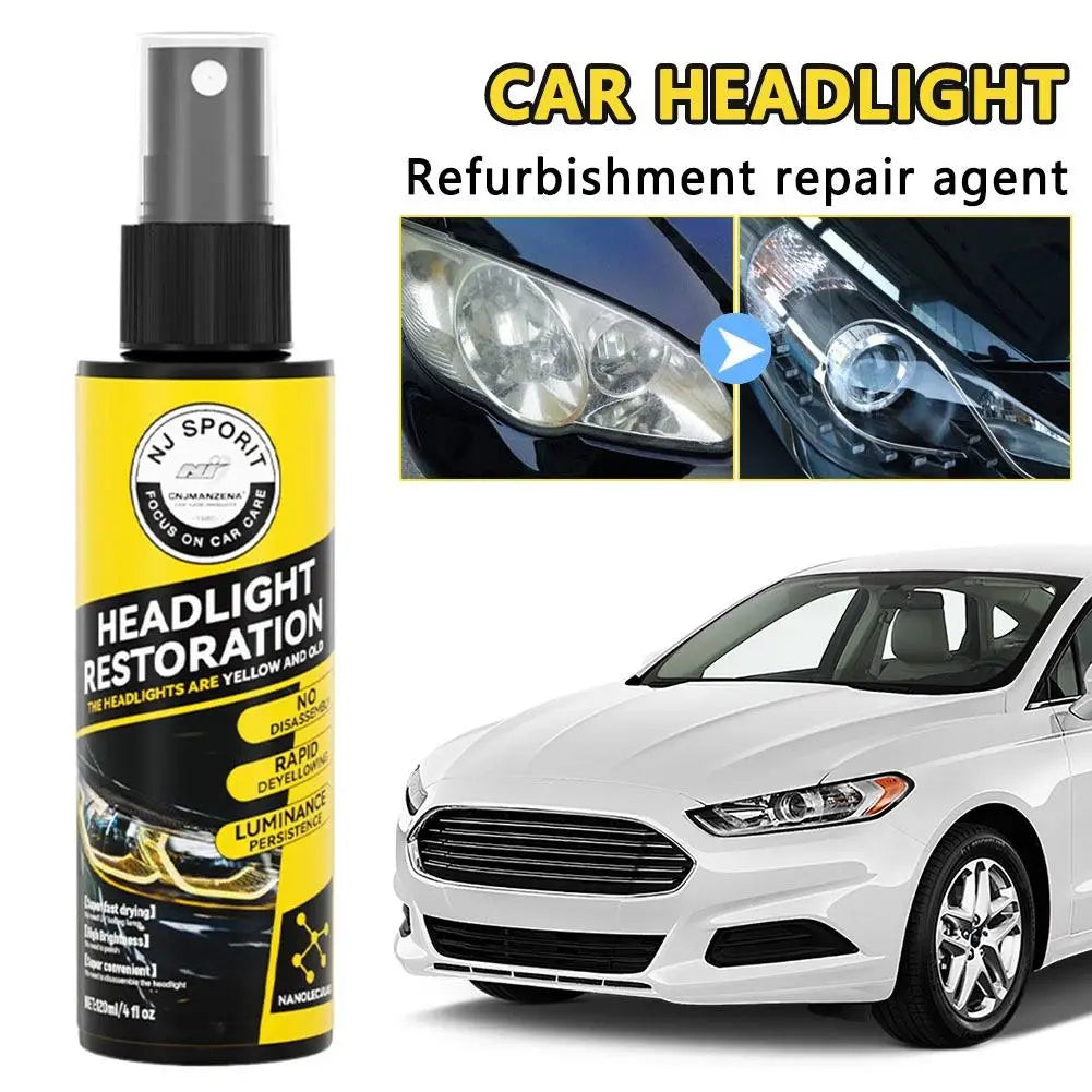 Headlight Repair Spray for Car Refurbishment Anti-Oxidation Coating Car Lamp Polishing Agent Scratch Restoration Dirt Clean Oasis Select