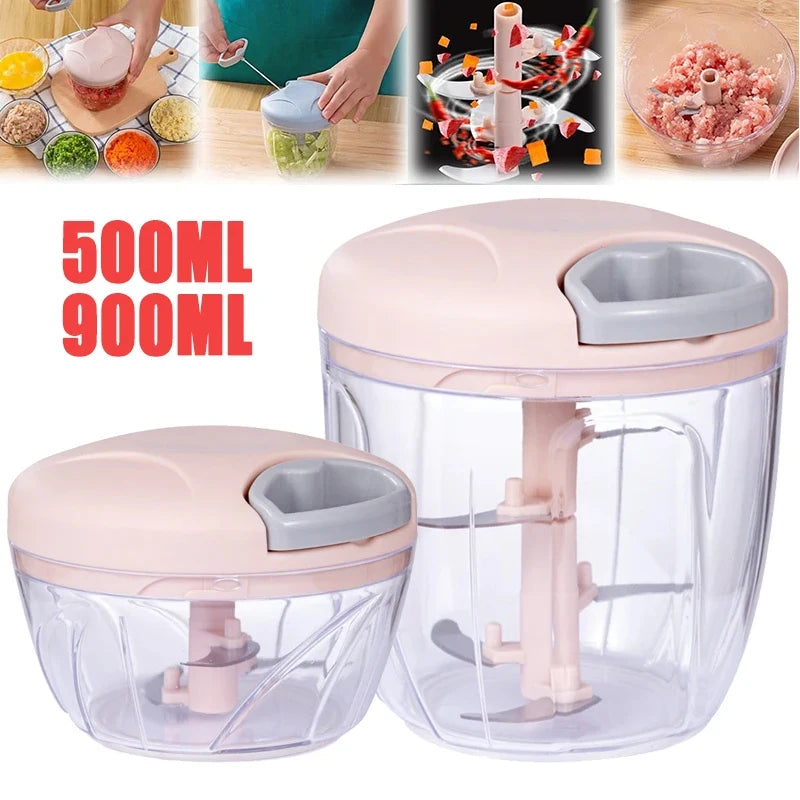 Manual Garlic Chopper 500/900ML Garlic Press Food Vegetables Cutter Meat Grinders Kitchen Gadgets Hand Mincer Garlic Masher Oasis Select