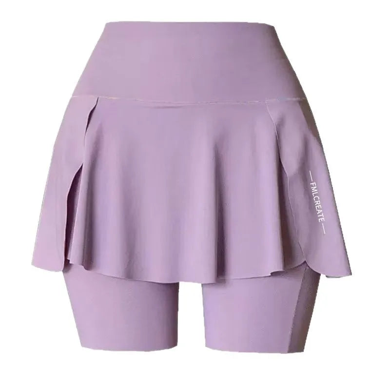 Fake Two Piece Skirt Leggings Summer Casual Shorts with Pockets Bike Shorts for Women Yoga Running Outdoor Anti Chafing Oasis Select