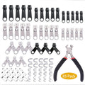 Zipper Repair Kit Easy Fix Zipper Slider Head Puller Closure Universal Replacement for Broken Wearable Household Oasis Select 85pcs