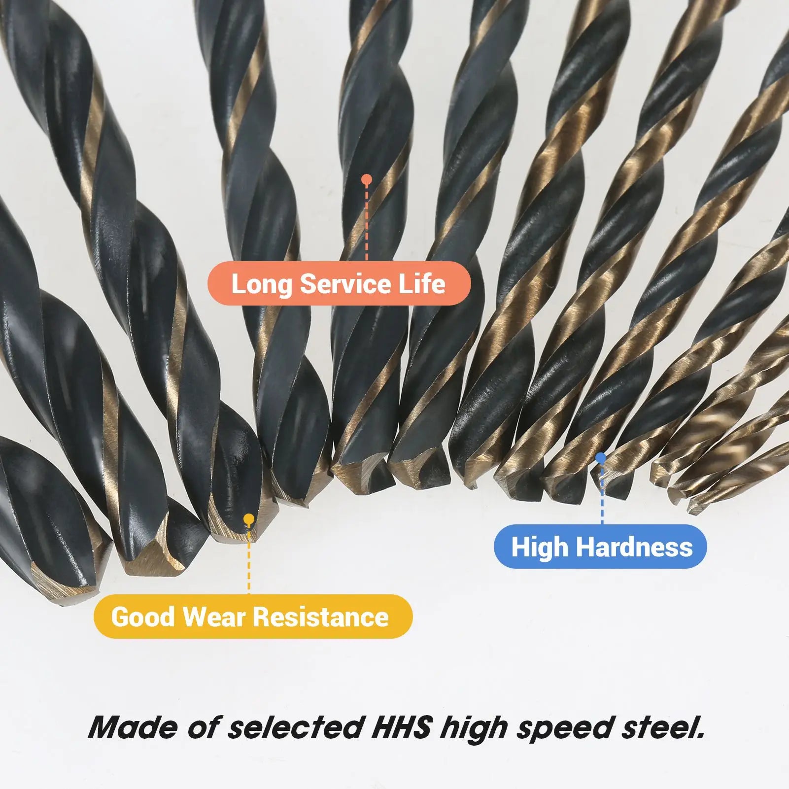 13Pcs High-Speed Steel Drill Bit Hard Metal HSS Twist Bit Stainless Steel Drilling Twist Drill Set with Storage Case Oasis Select