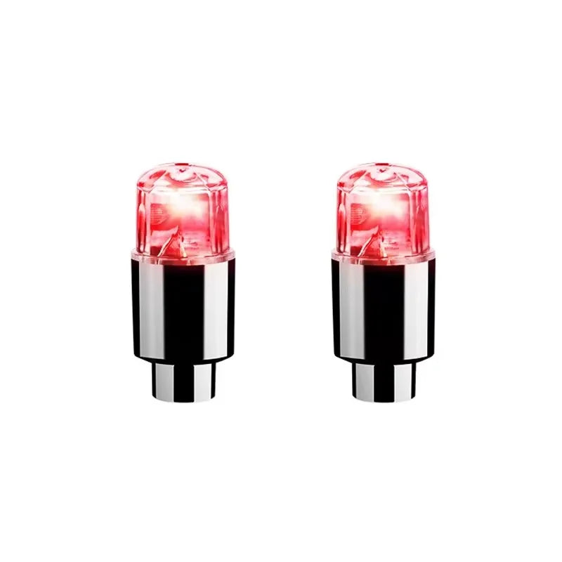 2/4/6/8Pcs Car Light Bicycle LED Tire Lights Universal Car Neon Lamp Valve Cover Lights Tire Colorful Flashing Bulb Decoration Oasis Select 2pcs Red