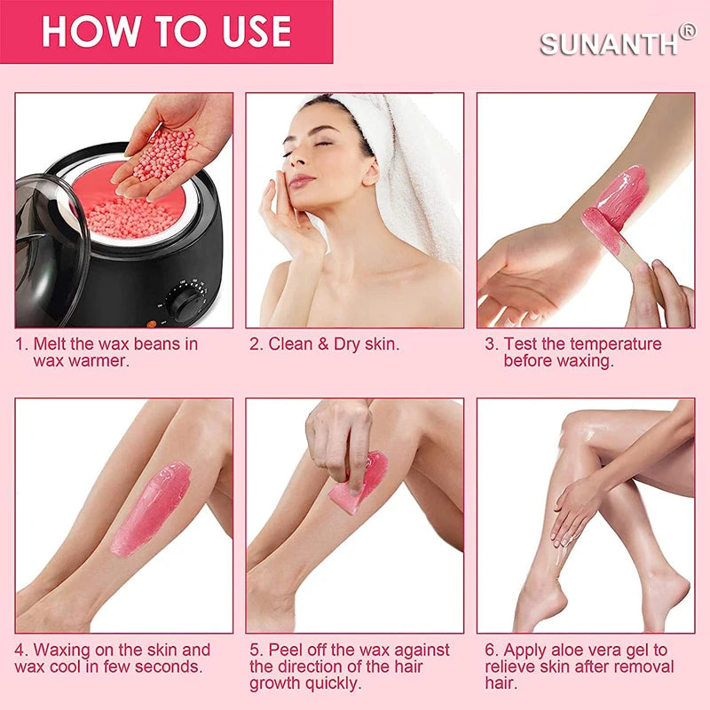 2026 Hard Wax Beans 50/200/500g for Wax Heater Painless Depilatory Body Hair Removal for Bikini Area Face And Body Oasis Select