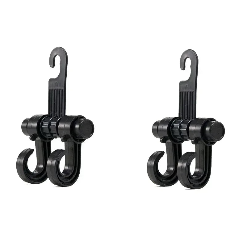 2/4Pcs Universal Car Hook Seat Multifunctional Car Backrest Storage Hook 360° Rotating Storage Double Hook Car Accessories Oasis Select 2PCS