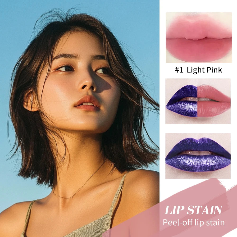 Lip Gloss Peel And Stick Set Long-lasting Waterproof Non-stick Cup Pink Lip Gloss Transfer Resistant Natural Lip Gloss For Women Oasis Select
