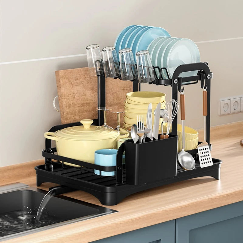 Dish Storage Rack Kitchen Shelf Narrow Small Household Dish Drain Rack Multifunctional Tableware Storage Box Cupboard Oasis Select