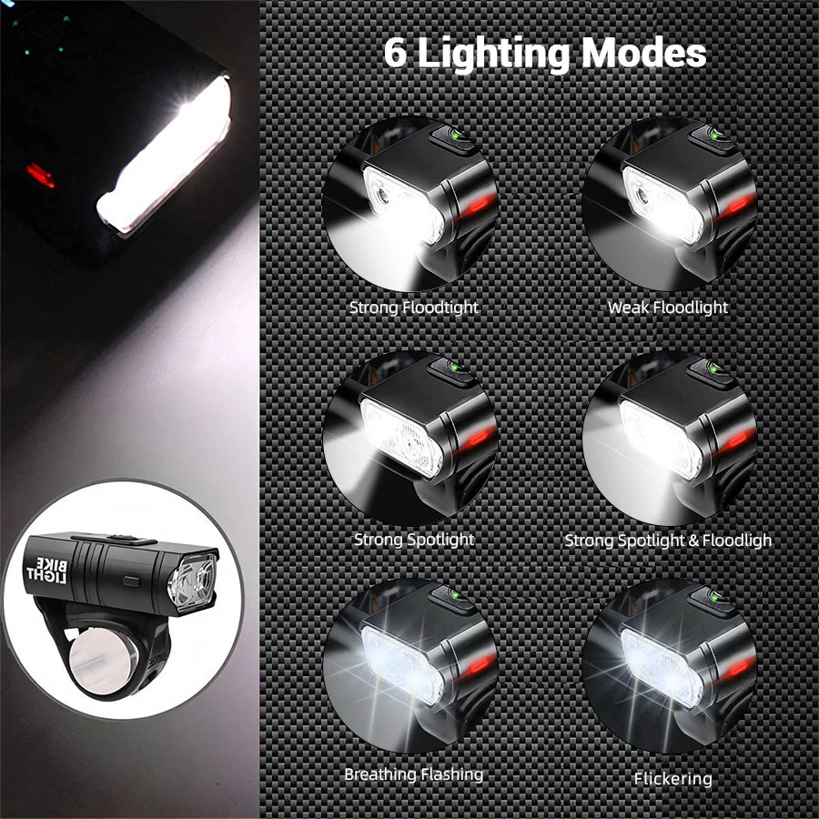 T6 LED Bicycle Light Set – USB Rechargeable Front & Rear Lights