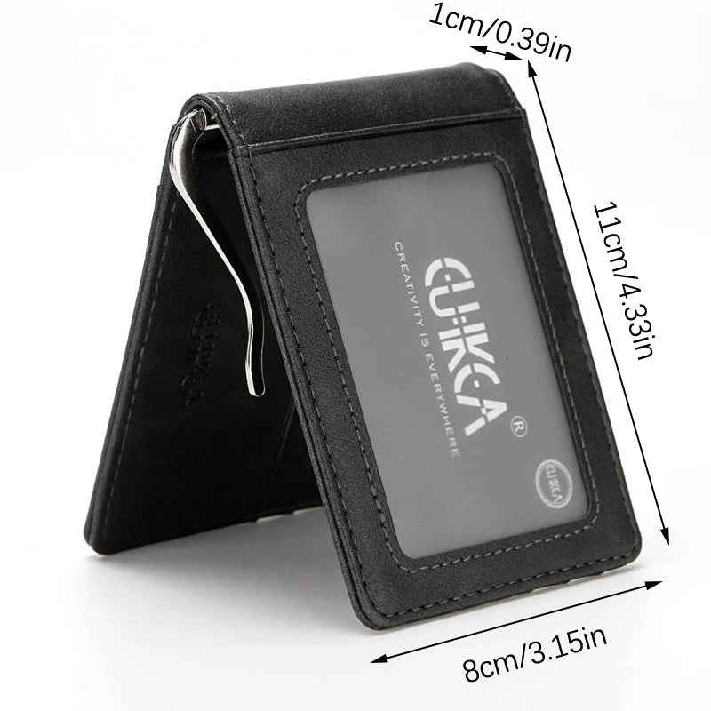 RFID Men's Leather Slim Bifold Money Clip Wallet Front Pocket Credit Card Holder Oasis Select