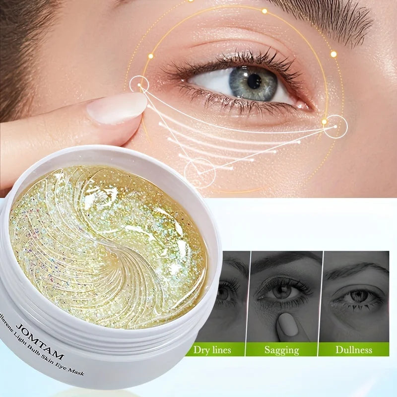 Fullerene Hydrating Eye Masks 30 Pairs – Firming & Moisturizing Under Eye Sheet Mask Oasis Select