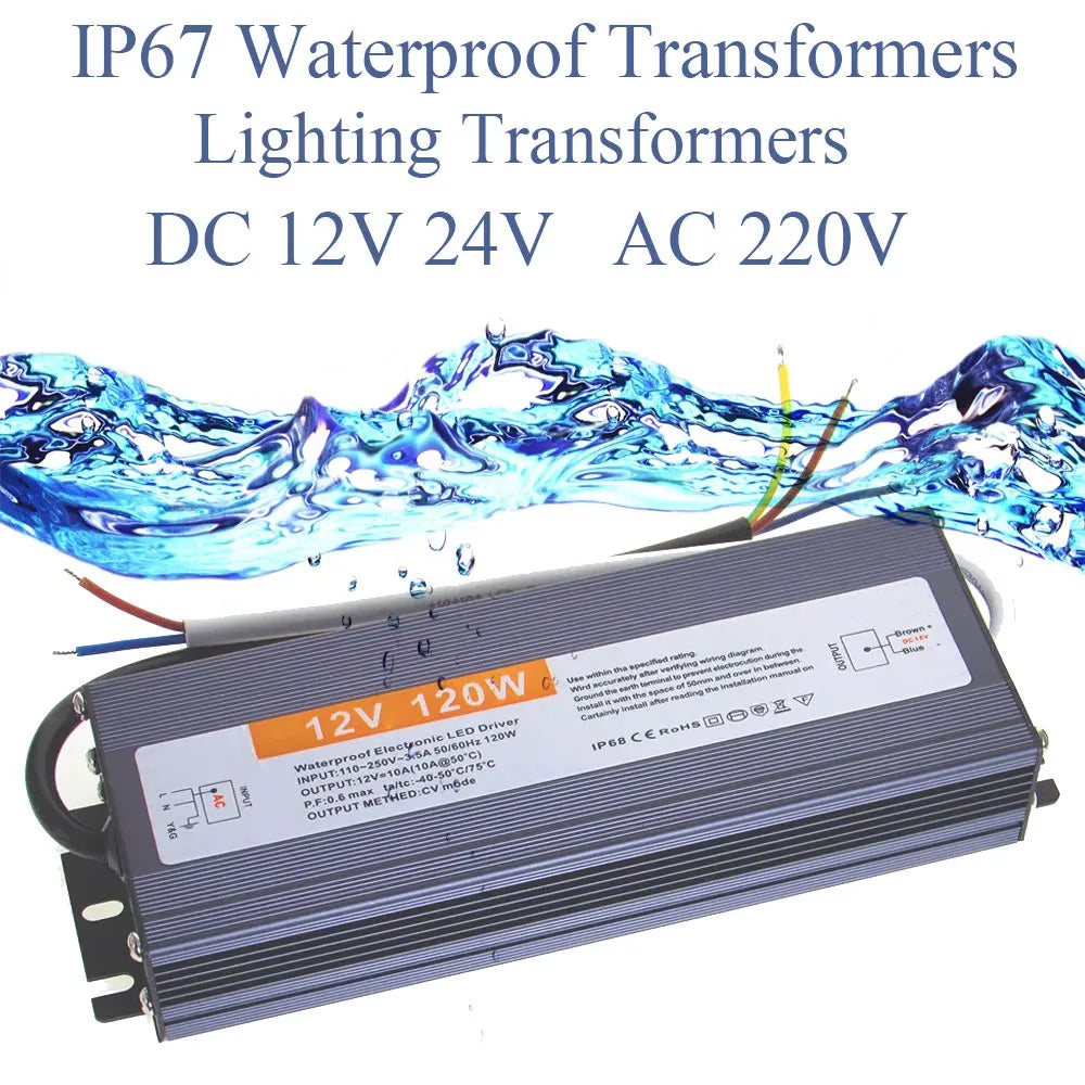 DC 12V 24V 50W Power Supply AC 220V IP67 Waterproof Transformers LED Driver 1A 3A 5A 10A 25A 12W 36W 50W 60W 100W 200W 300W 400W Oasis Select 12V 0.83A 10W