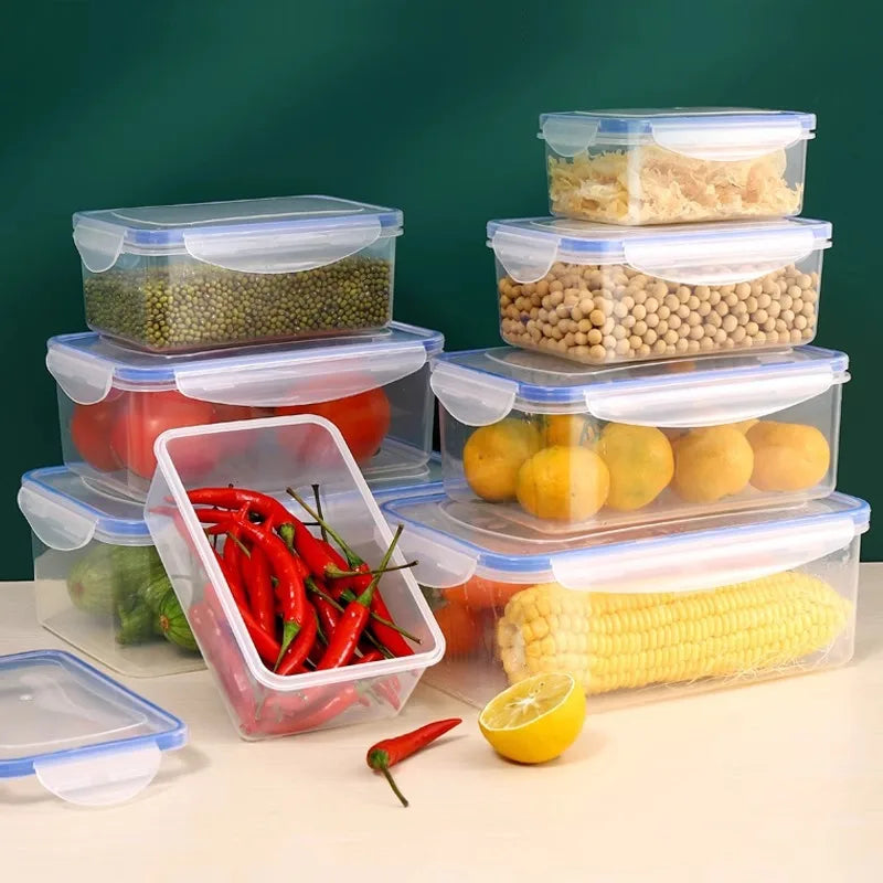 8pcs(4 Lids+4 Containers) Multi-Size Transparent Storage Containers with Tightly Sealed Lids - for Fruits, Vegetables, Pasta Oasis Select