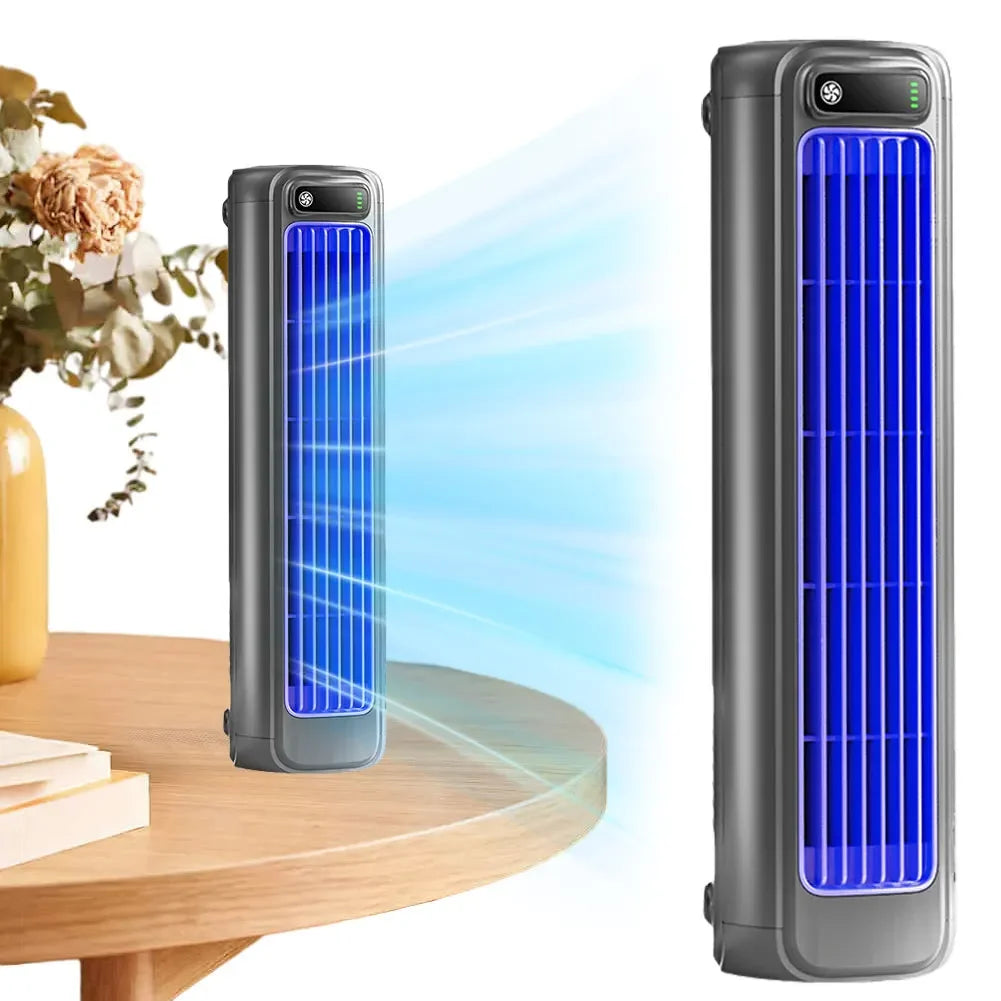 Portable Tower Fan 3 Speeds Air Conditioner Fan Quiet Wall Mount Air Cooler Leafless Fan for Home & Office Desktop Standing Fan Oasis Select