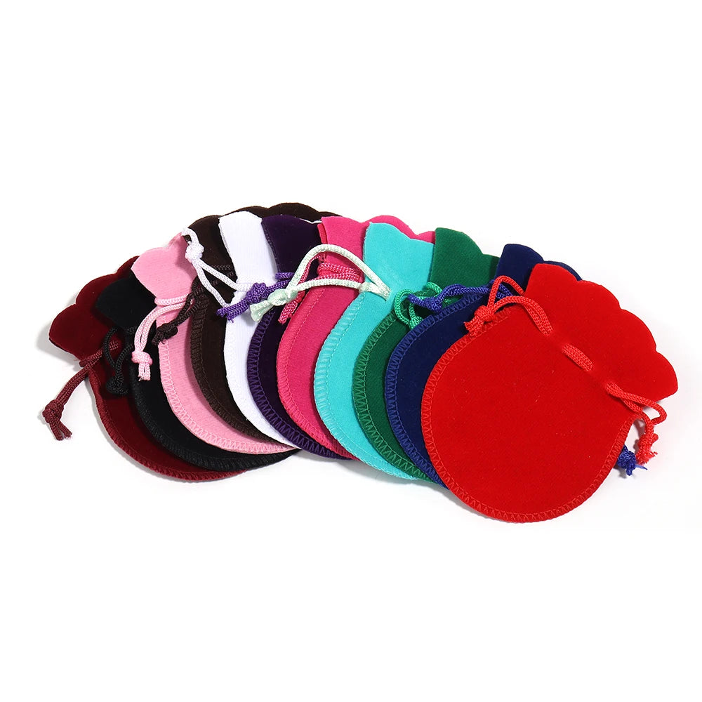 10pcs Gourd Velvet Gifts Bags Colorful Drawstring Jewelry Bags Storage Pouches For Wedding Christmas Party Gifts Packaging Bags Oasis Select mixed color 7x9cm