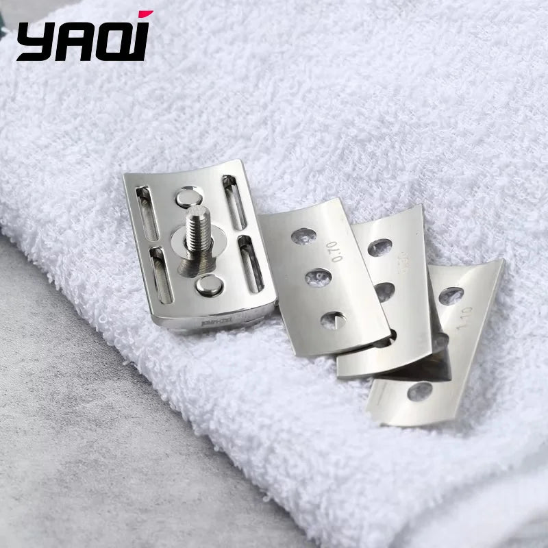 2026 New Arrival！YAQI Trifecta Adjustable 316 Stainless Steel Polished Safety Razor Head with Different Blade Gaps Oasis Select
