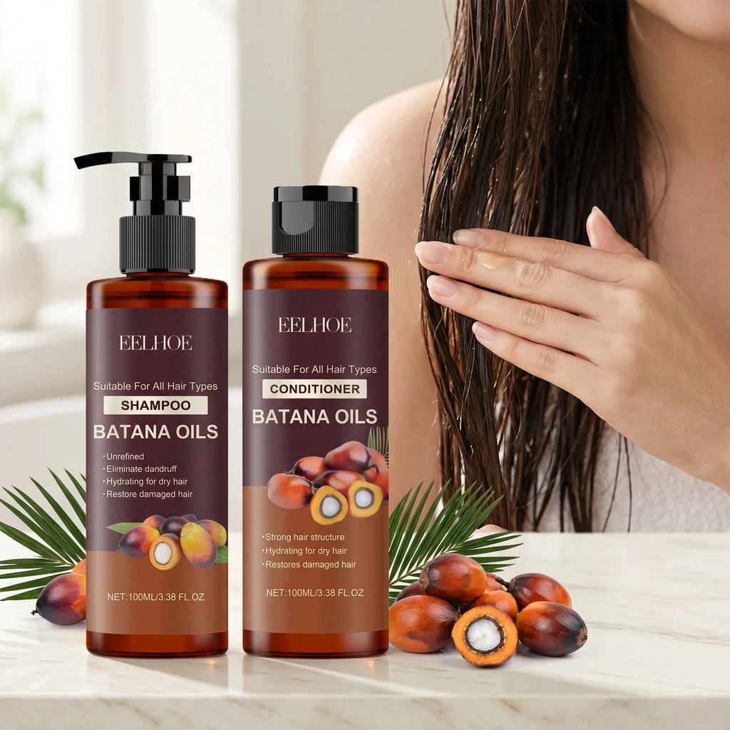 Batana Oil Shampoo Conditioner Cleaning Scalp Oil Control Anti Dandruff Smoothing Prevent Dryness Hair Care Set for Men Women Oasis Select