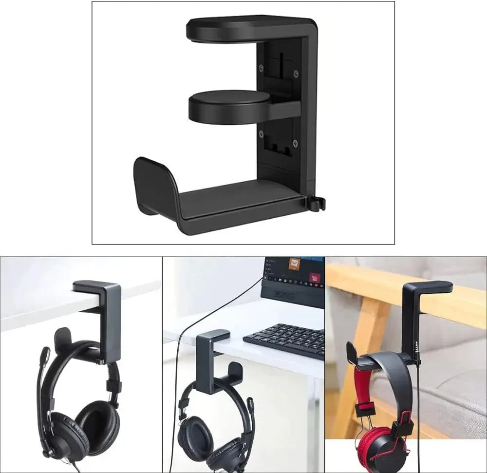 Drilling Free Installation Headset Desk Hook Adjustable Earphone Clip Non Slip Gaming Headset Holder Stand for Office Travel Oasis Select