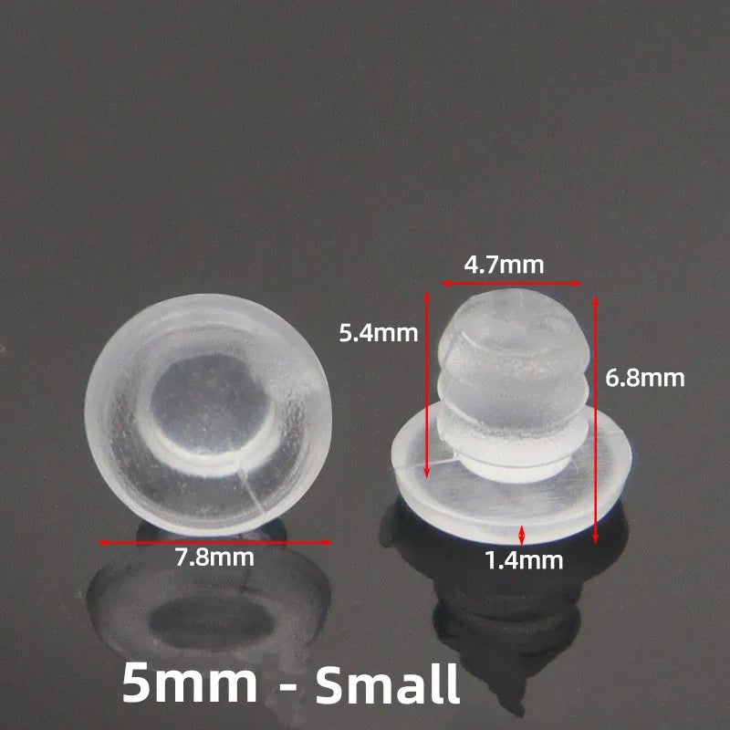 20pcs Transparent Rubber Screws Hole Plugs Anti collision Embedded Cabinet Door Bumpers Anti-slip Foot Pad Furniture Fasteners Oasis Select 5mm-Small