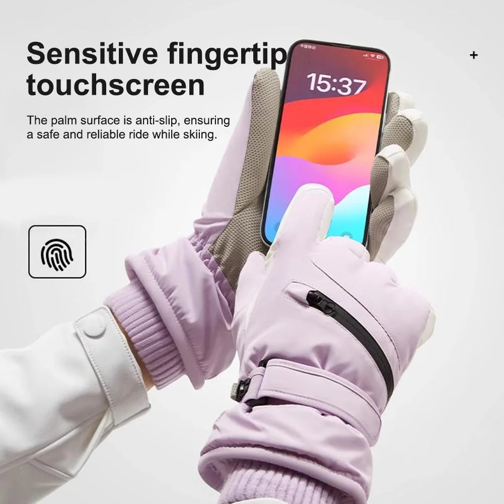 Unisex Thermal Ski Gloves | Fleece-Lined Touchscreen Winter Gloves