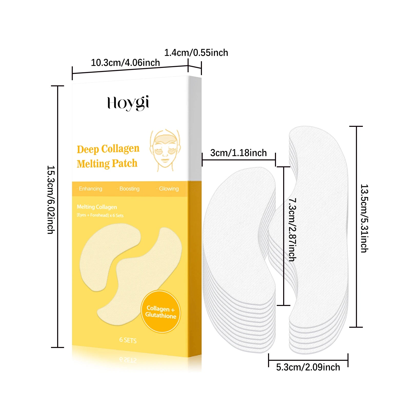 Collagen Protein Water Soluble Patches for Forehead Eye Area Absorbable Elasticity Firming Moisturizing Essence Patch Face Care Oasis Select
