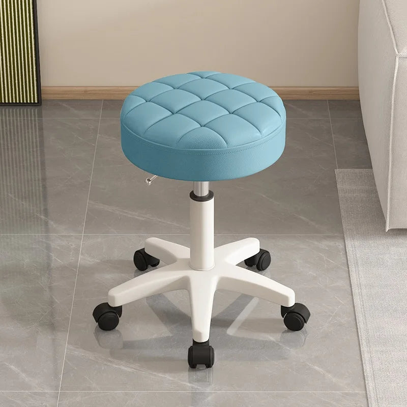 Massage stool Beauty salon stool Lifting rotating round stool Hair manicure Barber shop stool Round stool with wheels Oasis Select sky blue