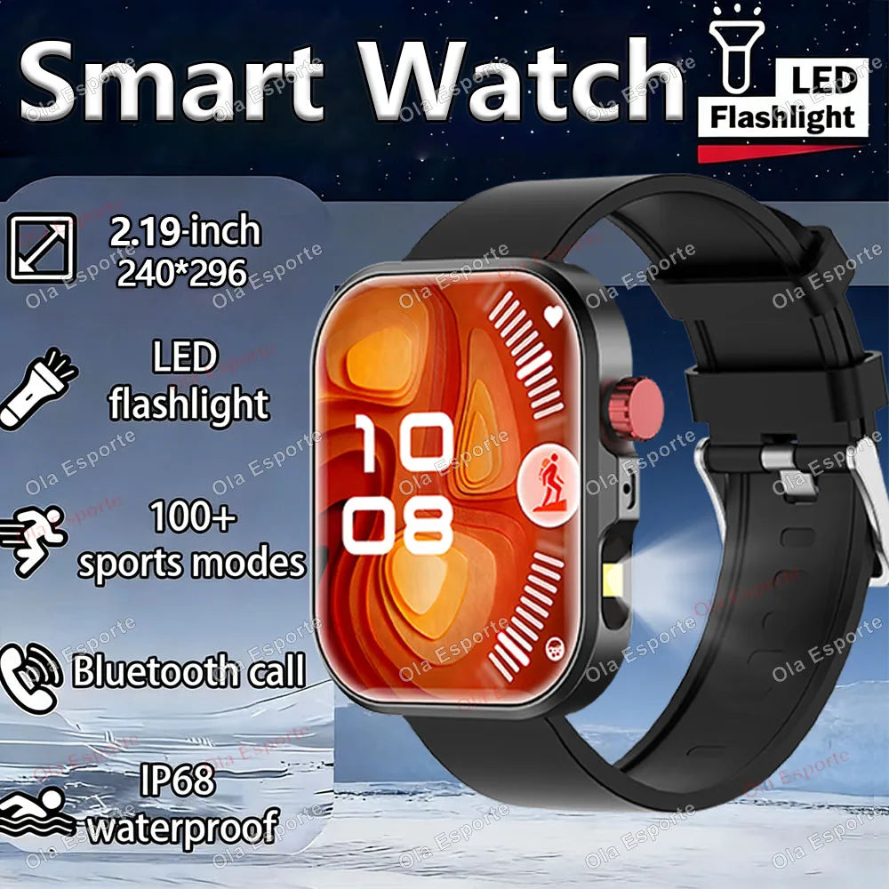 Ola Esporte LED Flashlight Smartwatch 2.01" Bluetooth Fitness