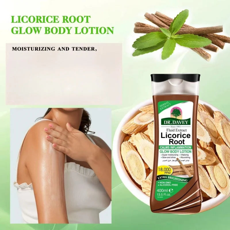DR.DAVEY Licorice Root Body Lotion – Moisturizing, Non-Greasy