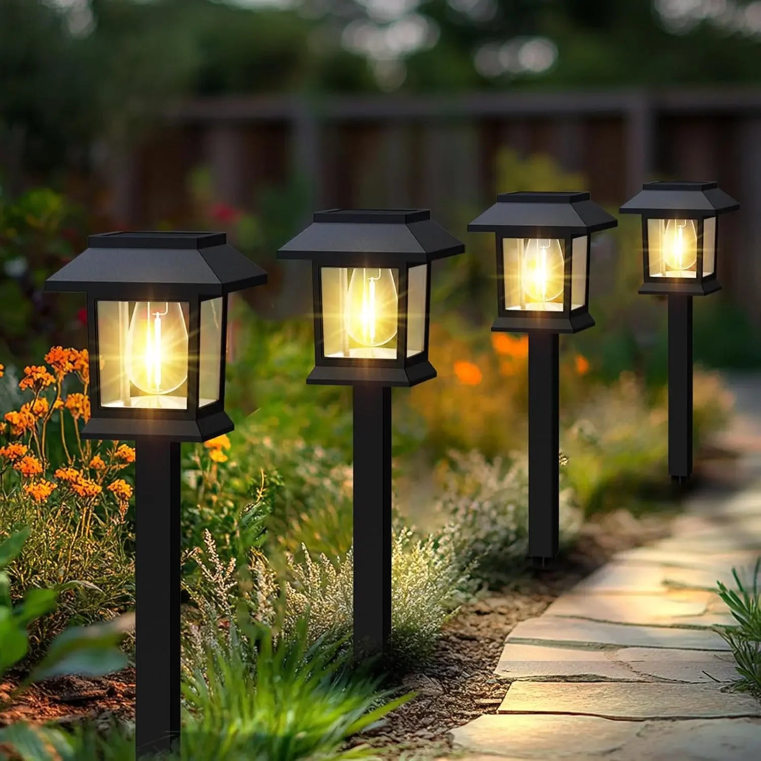 2-8PCS Outdoor Solar LED Ground Stake Light Lawn Lamp for Garden Villa Courtyard Park Yard Landscape Decorative Lighting Oasis Select