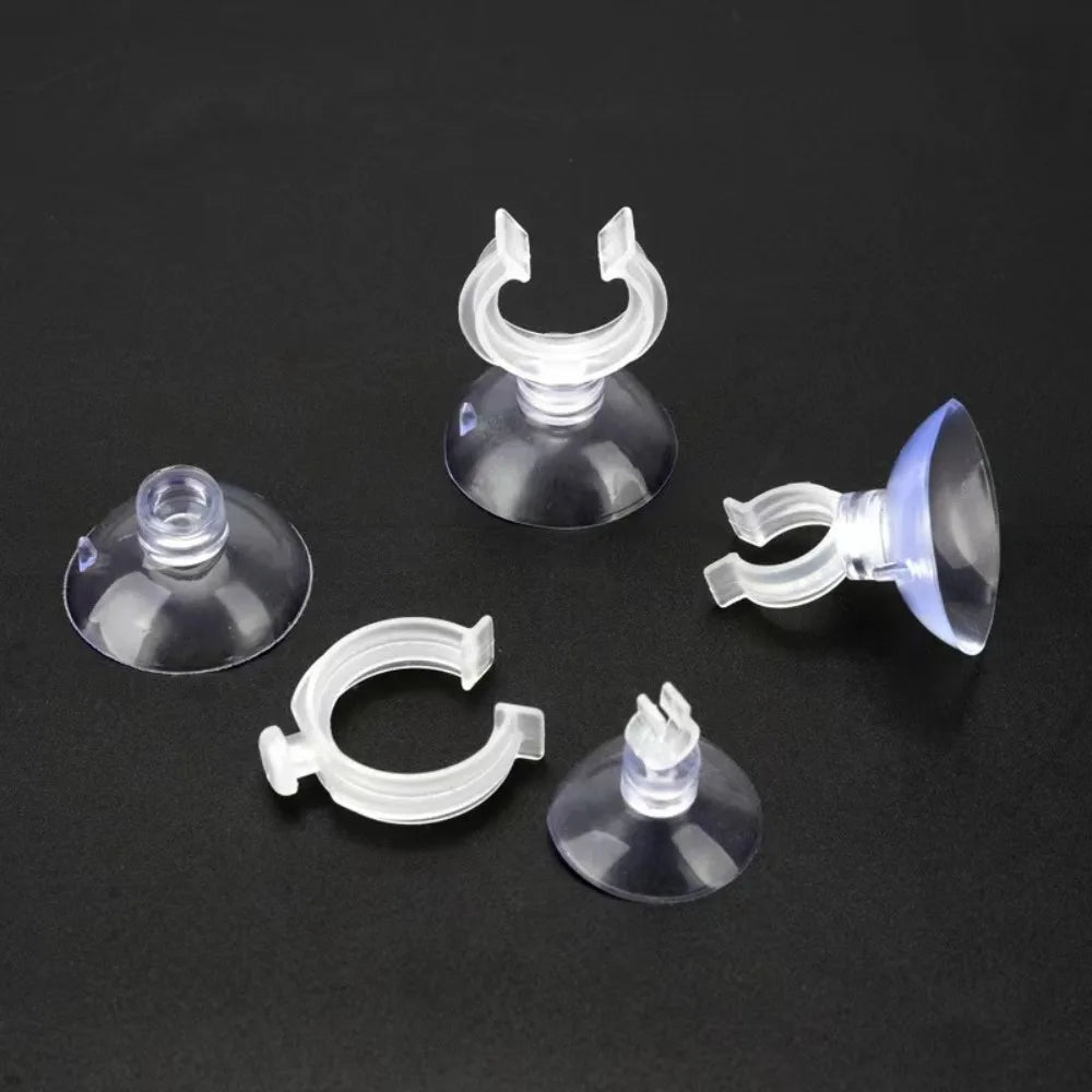 10pcs Soft PVC Aquarium Sucker Clear Multi-specification Fish Tank Suction Cup Strong Adsorption with Hook Air Hose Clamp Wire Oasis Select