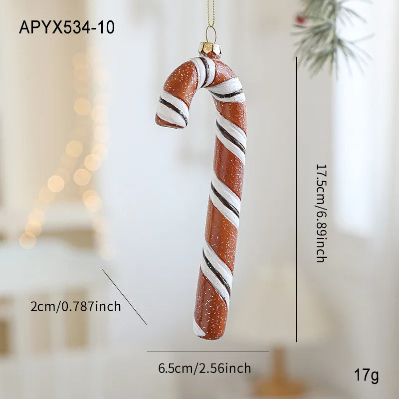 Gingerbread Man Christmas Tree Hanging Ornament Plastic Cute Holiday Pendant For Kids And Adults Home Table Mantel Party Decor Oasis Select Cane