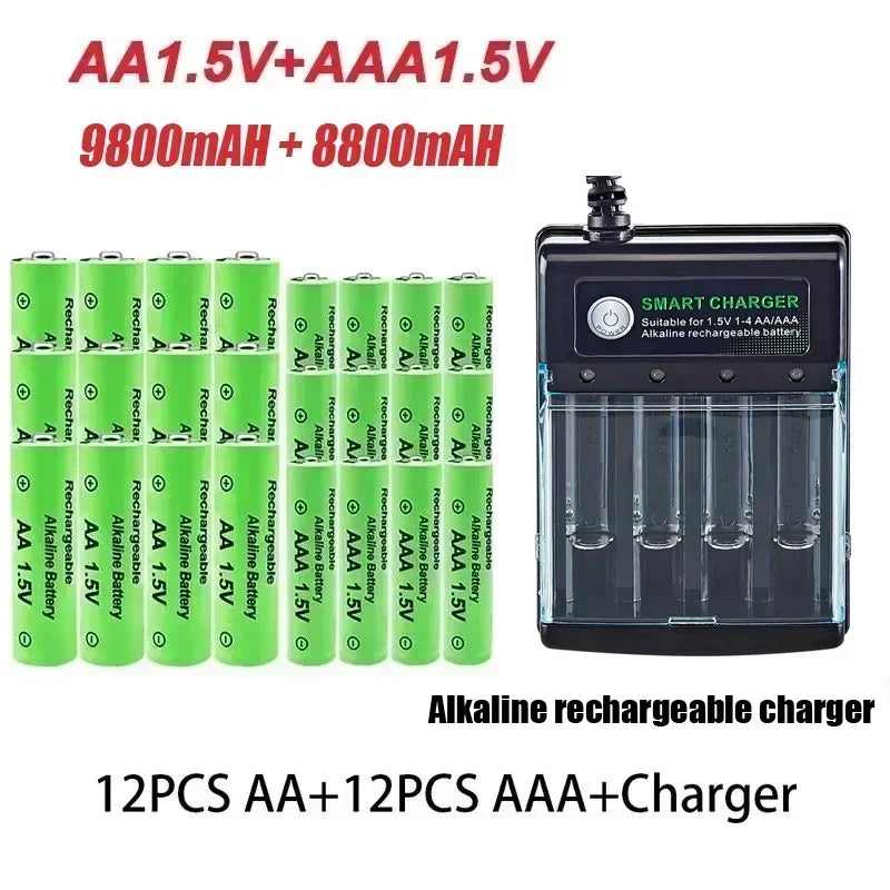 Yuform 1.5V AA & AAA Rechargeable Batteries + USB Charger
