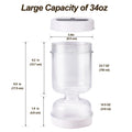Olive & Pickle Strainer Jar – Airtight Hourglass Container Food Storage Jar Oasis Select Light Grey L 4PCS