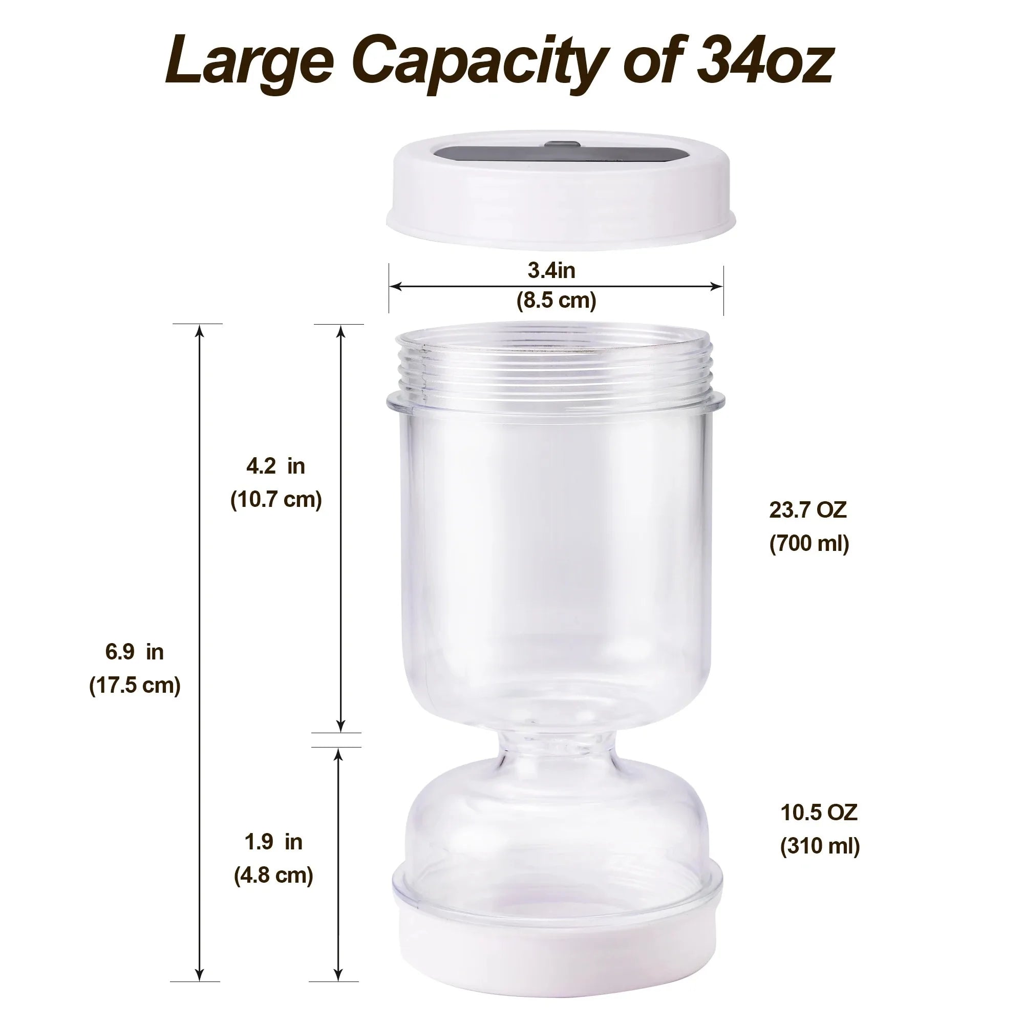 Hourglass Pickle & Olive Strainer Jar – Airtight Food Storage Food Storage Jar Oasis Select Light Grey L 4PCS