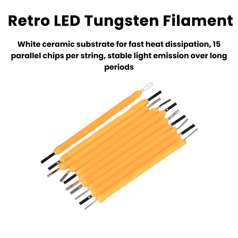 2200K/2700K/6500K DC 2.7-3.1V LED Ceramic Filament 38mm Hard Filament Retro Bulb Parts for Bulb Repair DIY Lighting Low Power Oasis Select