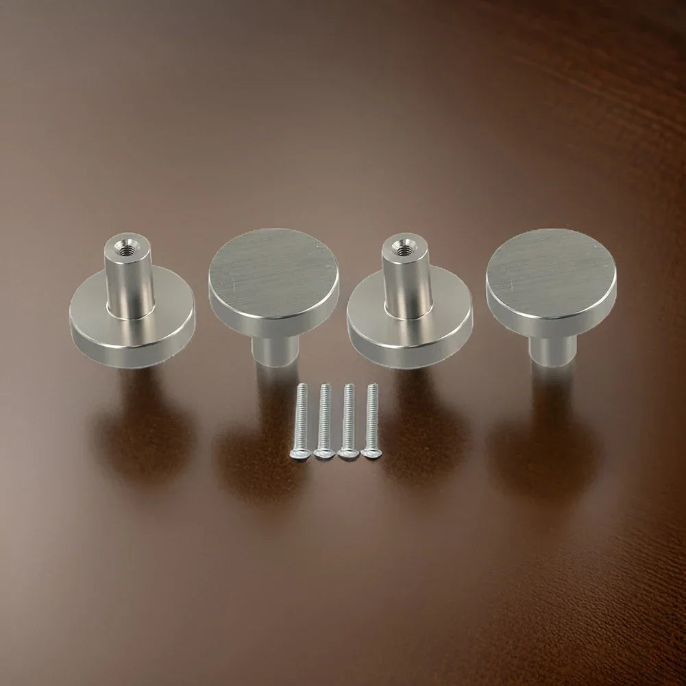 Contemporary Round Single Hole Cabinet and Drawer Handle in Space Aluminum Designed for Minimalist and Functional Furniture Use Oasis Select