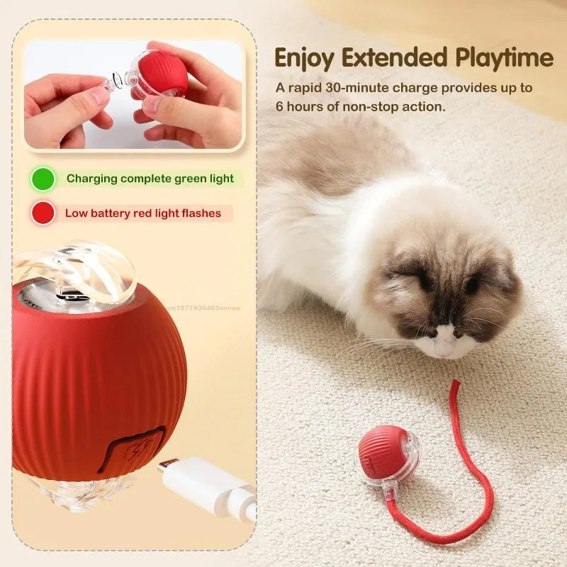 Cat Interactive Ball Training Self-moving Kitten Electric Cat Ball Toys Electronic Automatic Rolling Magic Ball Toys for Cat Oasis Select