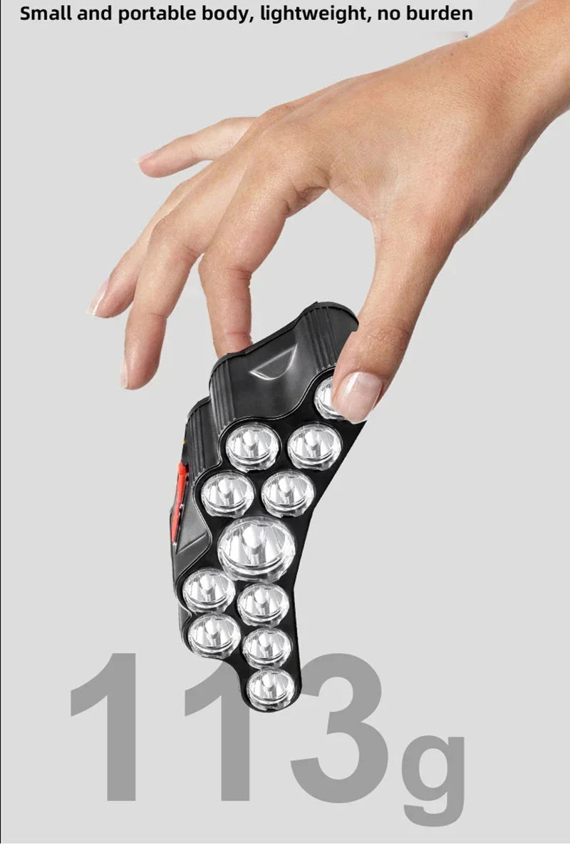 11 LED USB Rechargeable Headlamp | Built-in 18650 Battery