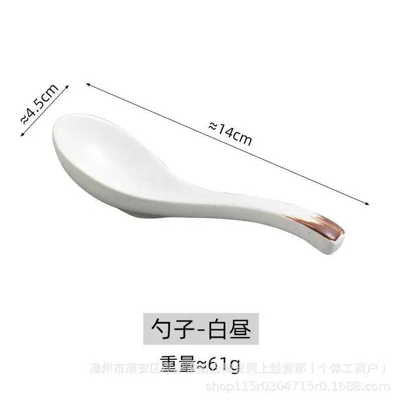 Ceramic Spoon Soup Spoon, Rice Spoon, Tableware Drinking And Eating Spoon Cute Small Spoon Oasis Select Spoon - Daytime