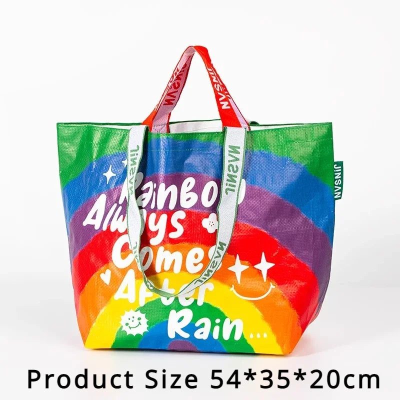 Large Waterproof Woven Shopping Bag | Foldable Colour Tote