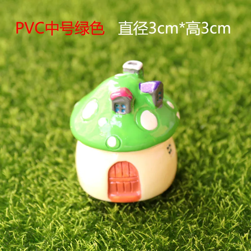 Mini Resin Moss Micro Landscape Decor Outdoor Fairy Miniature Garden Mushroom House Ornaments Handicraft Flower Pot Accessories Oasis Select M-green