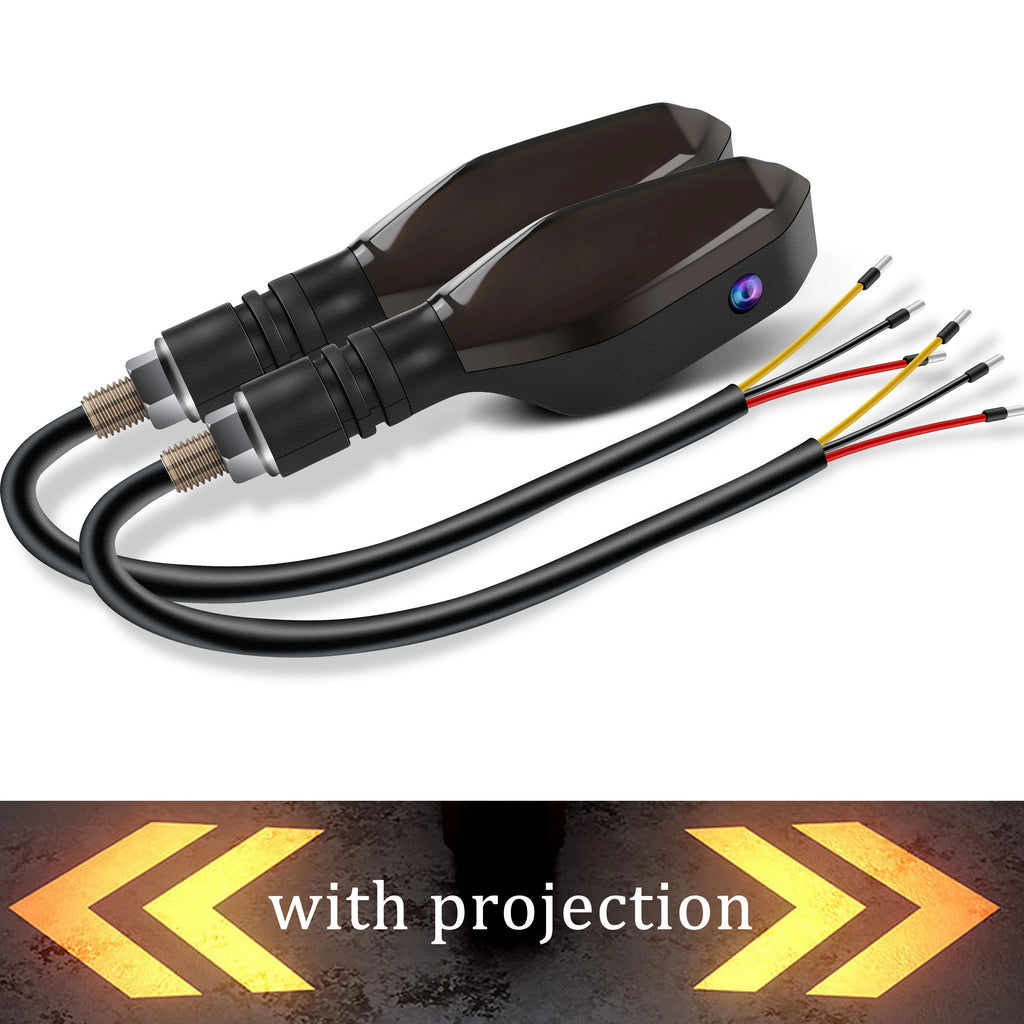 Motorcycle LED Turn Signals – Arrow Projection & 27 RGB Modes