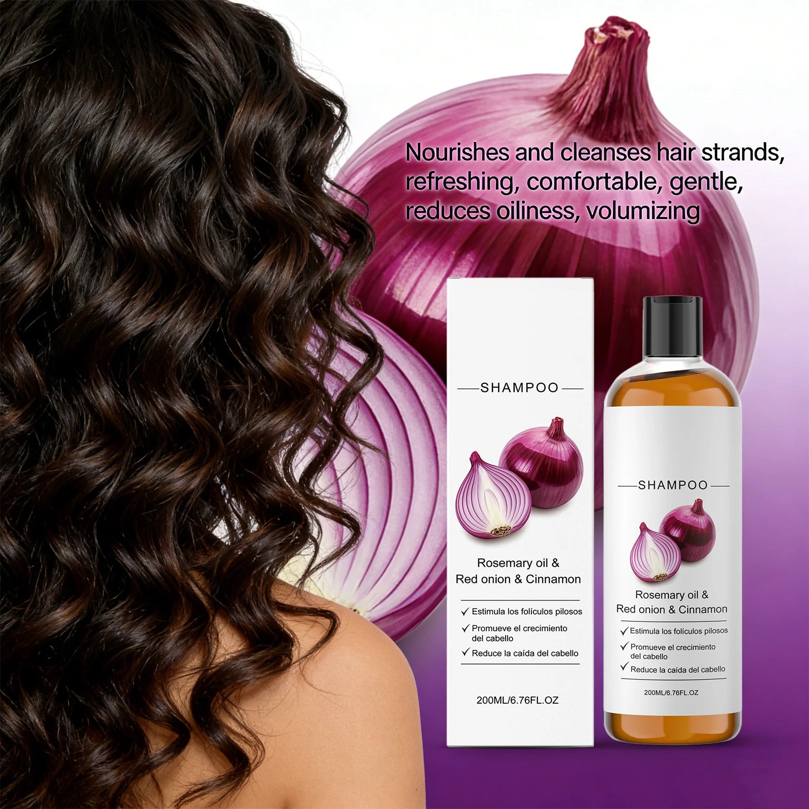 Rosemary & Red Onion Volumizing Shampoo – Oil Control, 200ml