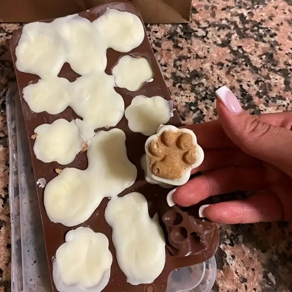 Silicone Chocolate Mold Dog Bone Cat Paw DIY Ice Tray 14 -grid Temperature Resistance -40~ 230°C Cake Baking Tool Fondant Oasis Select