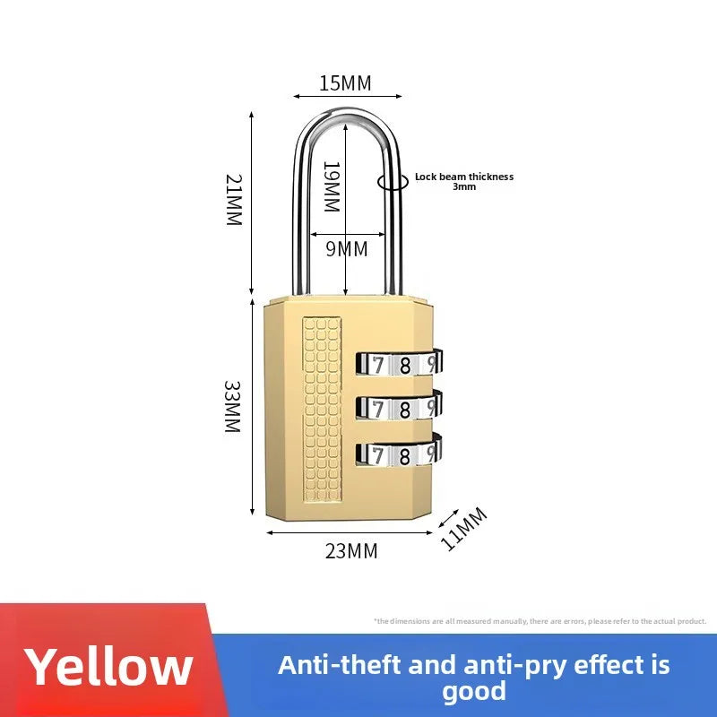 Mini Lock Resettable 4 Dial Digits Code Number Password Combination Padlock Travel Security Lock for Luggage Lock Padlock Gym Oasis Select yellow