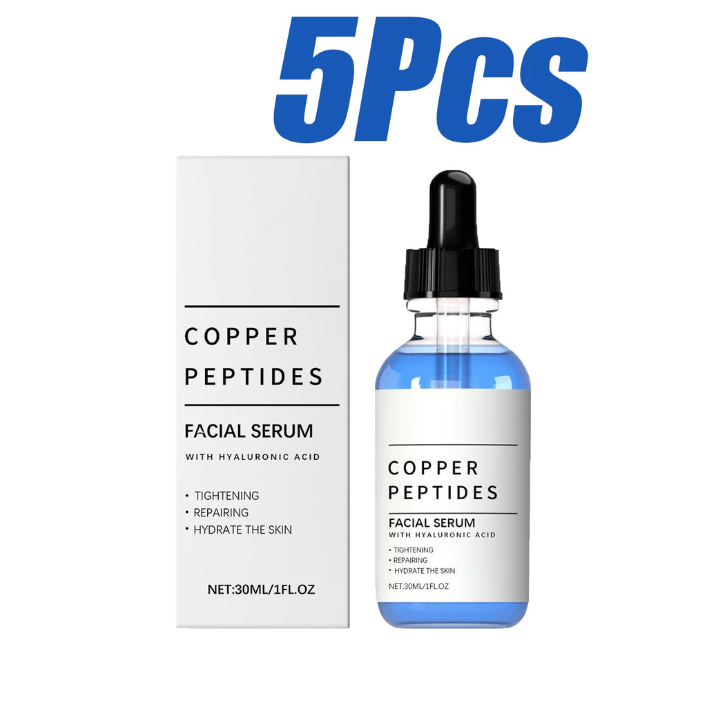 Copper Peptide Serum Lifting Firming Skin Anti Wrinkle Nourishing Smooth Improve Texture Hydration Hyaluronic Acid Face Serum Oasis Select 5Pcs