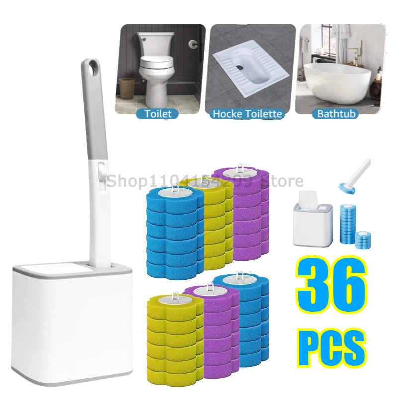 Disposable Toilet Brush Replacement Head Cleaning Kit Lengthened Handle Auto Lid Opening Toilet Bowl Cleaner Kit for Bathroom Oasis Select