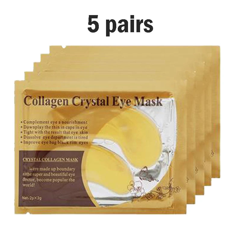 BIOAOUA Gold Collagen Eye Masks – Firm, Moisturize & De-Puff Eye Mask Patches Oasis Select Gold 5 pairs